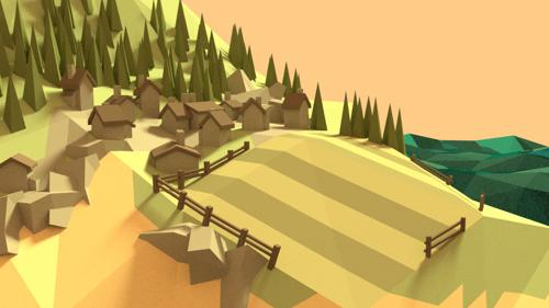 Low-Poly Village preview image